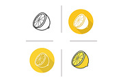 Lemon half. 4 icons. Vector