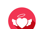 Red winged heart icon