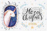 Vector Christmas lettering + bonus