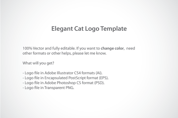 Elegant Cat Logo Template in Logo Templates - product preview 4