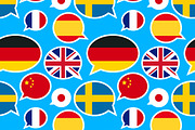 Speech bubbles with different flags