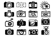 Photo camera set icons