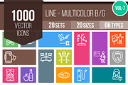 1000 Line Multicolor Icons (V7)