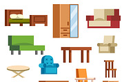 Furniture and home decor vector set