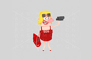 3d illustration. Female Lifeguard.