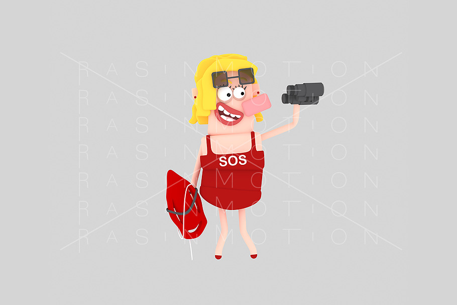3d illustration. Female Lifeguard. in Illustrations - product preview 8