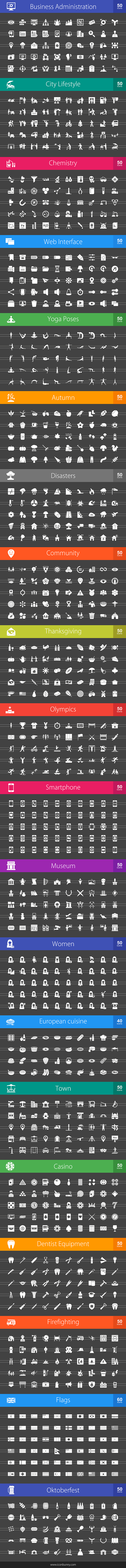 1000 Glyph Inverted Icons (V7) in Graphics - product preview 1