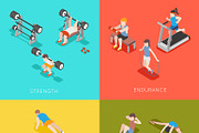 Fitness concept vector backgrounds