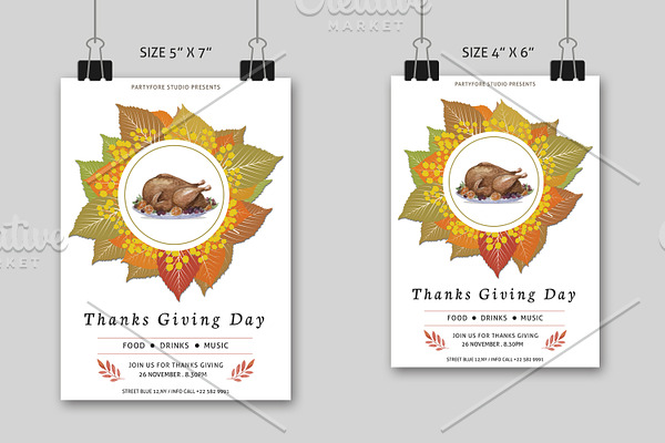 Thanksgiving Day Party Flyer-V410