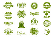  Organic logos. Natural, bio food.