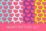 Heart seamless pattern set