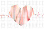 Cardiogram graph in heart shape