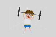 3d illustration. Weightlifting.