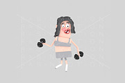 3d illustration. Weightlifting.