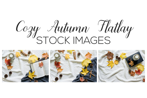 Cozy Autumn Flatlay Stock Images