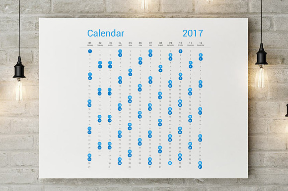 Calendar 2017 Vertical Design in Stationery Templates - product preview 2