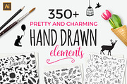 350+ Hand drawn elements