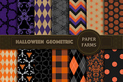 Halloween geometric digital paper 
