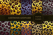 Shiny leopardskin digital paper 
