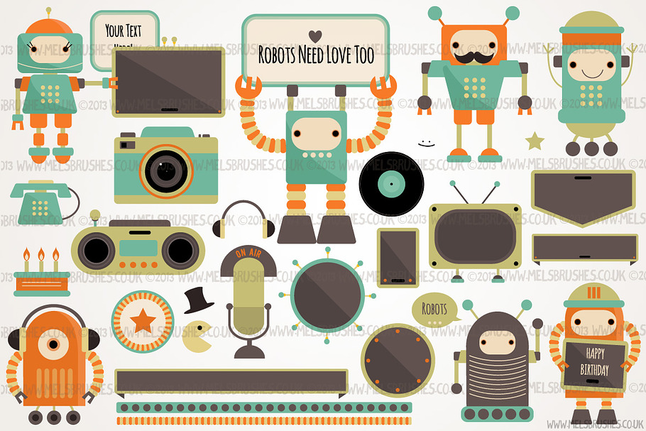 Robot Party in Illustrations - product preview 8