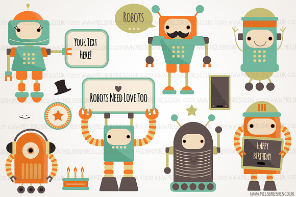 Robot Party in Illustrations - product preview 1