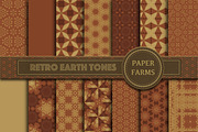 Retro earth tones digital paper 