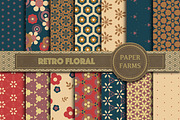 Retro floral digital paper 