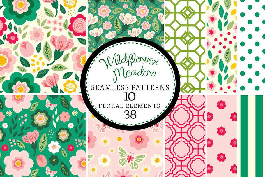 Wildflowers Seamless Patterns