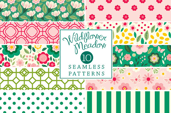 Wildflowers Seamless Patterns in Patterns - product preview 3