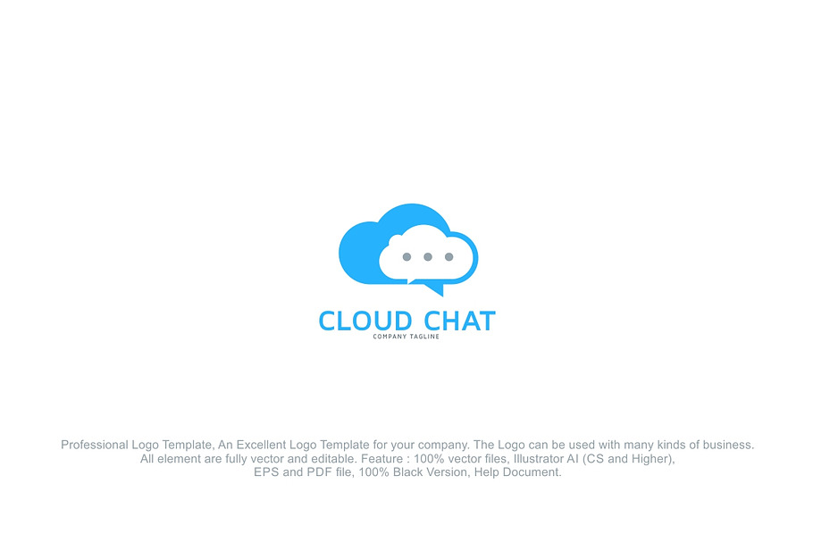 Cloud Chat Logo Design Template in Logo Templates - product preview 8