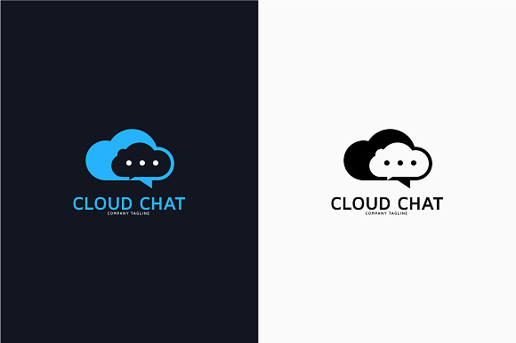 Cloud Chat Logo Design Template in Logo Templates - product preview 1