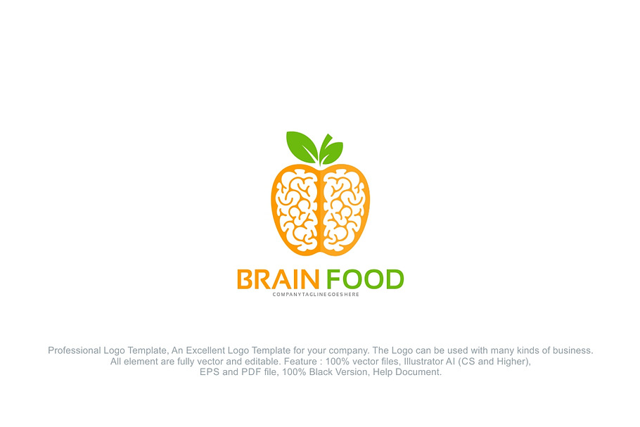 Healty Brain Food Logo Template in Logo Templates - product preview 8