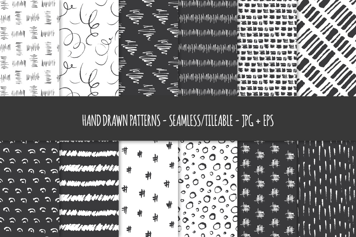 Hand Drawn Pen & Ink Patterns in Patterns - product preview 8