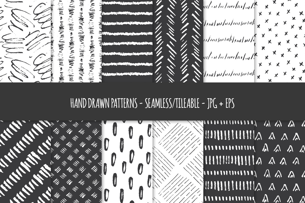 Hand Drawn Pen & Ink Patterns in Patterns - product preview 8