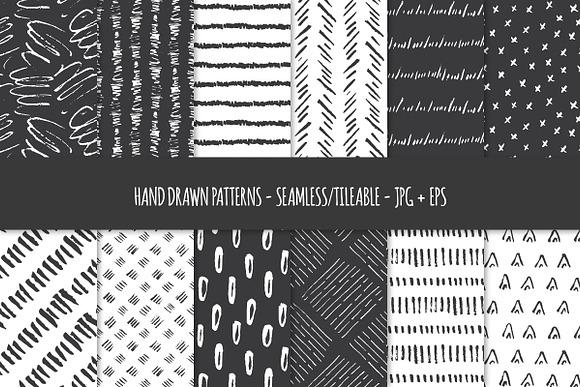 Hand Drawn Pen & Ink Patterns in Patterns - product preview 1