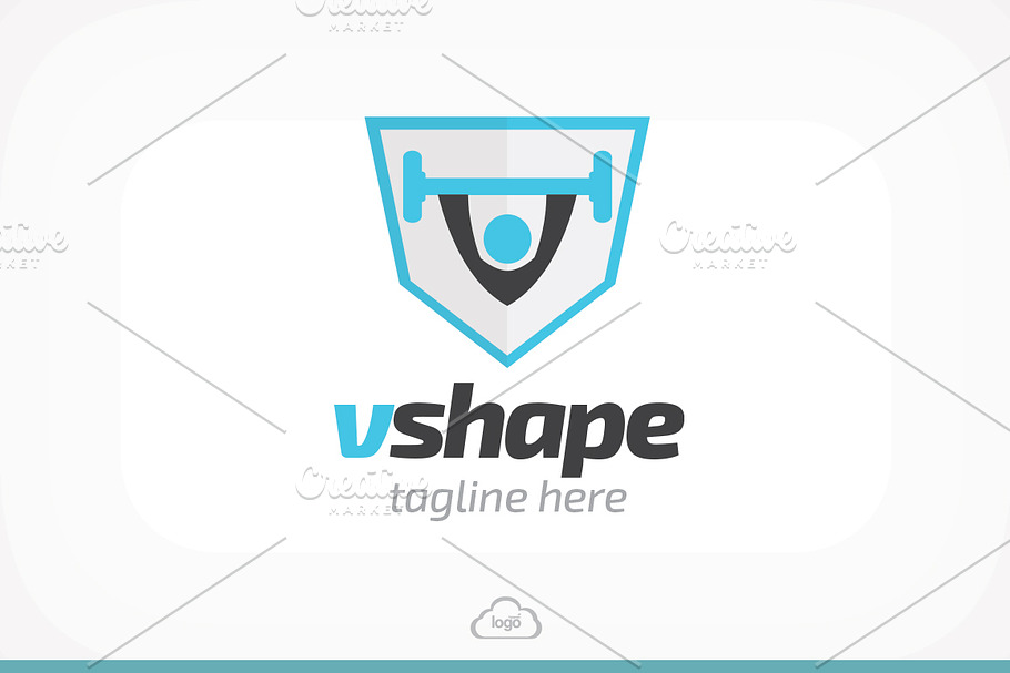 Vshape Gym Logo Template in Logo Templates - product preview 8