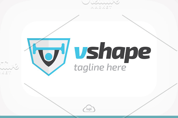Vshape Gym Logo Template in Logo Templates - product preview 1