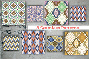 Set of 8 patterns: tile modern