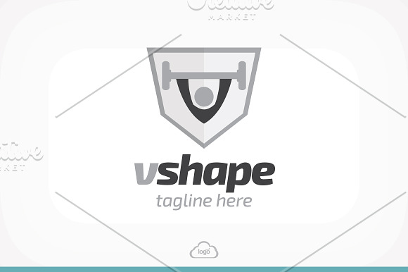 Vshape Gym Logo Template in Logo Templates - product preview 2