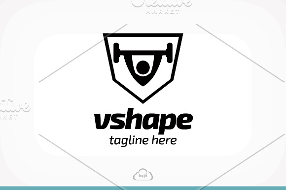 Vshape Gym Logo Template in Logo Templates - product preview 3