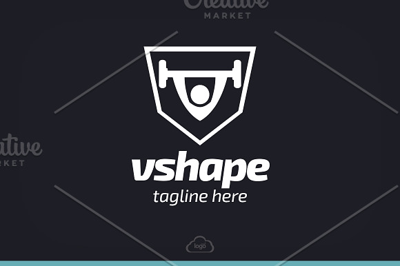 Vshape Gym Logo Template in Logo Templates - product preview 4