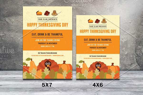 Thanksgiving Invitaion Flyer-V412