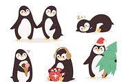 Penguin set vector