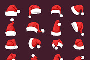 Vector red christmas santa hat