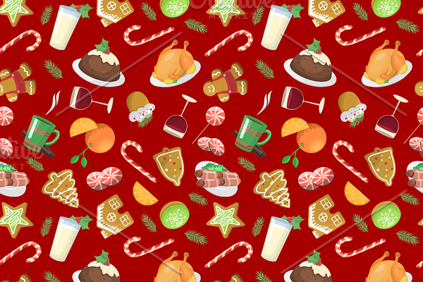 Traditional christmas food pattern