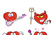 Heart Cartoon Style. Collection