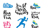 Vector running marathon logo