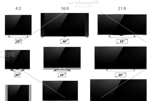 TV screen lcd monitor vector