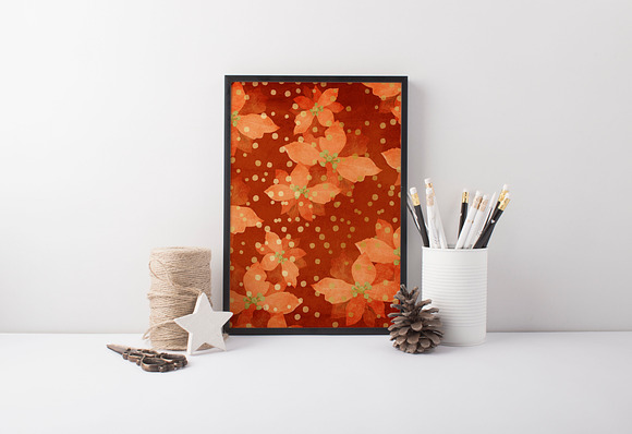 20% OFF! Floral Gold Christmas Pack in Illustrations - product preview 6