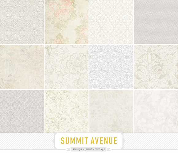 Vintage Whitewash Digital Papers in Patterns - product preview 1